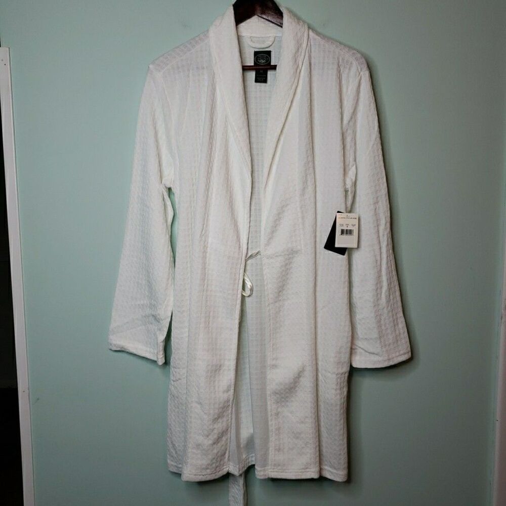 Laura Ashley Womens Spa Robe Pockets Soft Waffle Texture Belted Ladies Sz Medium